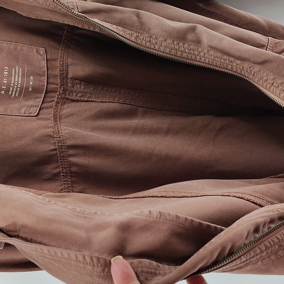 American Eagle AEO Zip Jacket Gorpcore Size Medium Hooded Utility Pink Pockets - Picture 5 of 6